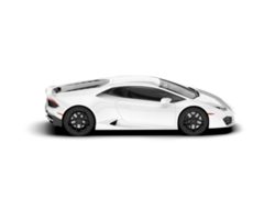 White sport car on transparent background. 3d rendering - illustration png