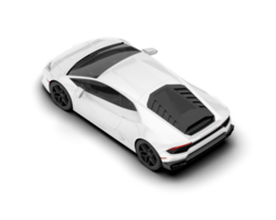 White sport car on transparent background. 3d rendering - illustration png