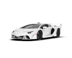 White sport car on transparent background. 3d rendering - illustration png