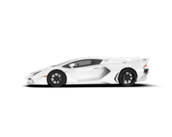 White sport car on transparent background. 3d rendering - illustration png