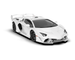 White sport car on transparent background. 3d rendering - illustration png