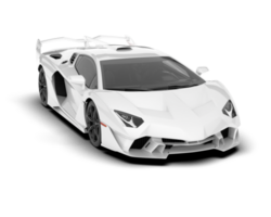 White sport car on transparent background. 3d rendering - illustration png