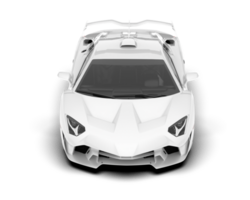 White sport car on transparent background. 3d rendering - illustration png