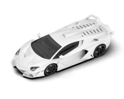 White sport car on transparent background. 3d rendering - illustration png