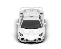 White sport car on transparent background. 3d rendering - illustration png