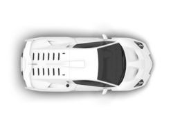 White sport car on transparent background. 3d rendering - illustration png