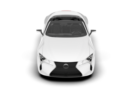 White sport car on transparent background. 3d rendering - illustration png