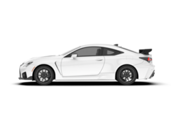 White sport car on transparent background. 3d rendering - illustration png