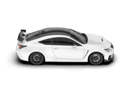 White sport car on transparent background. 3d rendering - illustration png