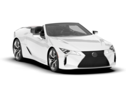 White sport car on transparent background. 3d rendering - illustration png