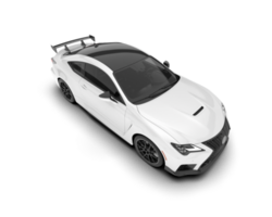 White sport car on transparent background. 3d rendering - illustration png