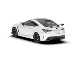 White sport car on transparent background. 3d rendering - illustration png