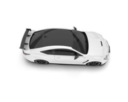 blanc sport voiture sur transparent Contexte. 3d le rendu - illustration png