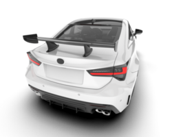 blanc sport voiture sur transparent Contexte. 3d le rendu - illustration png