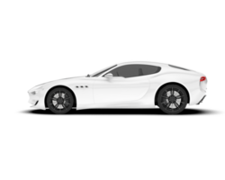 White sport car on transparent background. 3d rendering - illustration png