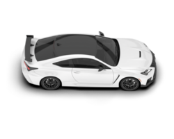 White sport car on transparent background. 3d rendering - illustration png