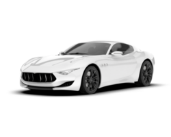 White sport car on transparent background. 3d rendering - illustration png