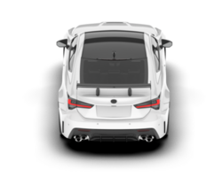 blanc sport voiture sur transparent Contexte. 3d le rendu - illustration png