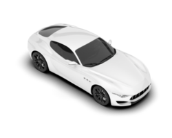 White sport car on transparent background. 3d rendering - illustration png