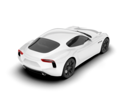 White sport car on transparent background. 3d rendering - illustration png