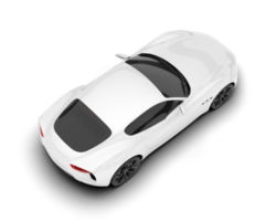 White sport car on transparent background. 3d rendering - illustration png