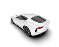 White sport car on transparent background. 3d rendering - illustration png