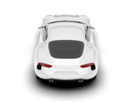 White sport car on transparent background. 3d rendering - illustration png