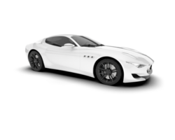 White sport car on transparent background. 3d rendering - illustration png