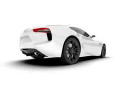 White sport car on transparent background. 3d rendering - illustration png