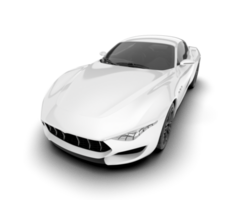 White sport car on transparent background. 3d rendering - illustration png