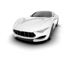 White sport car on transparent background. 3d rendering - illustration png