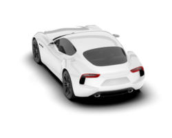 White sport car on transparent background. 3d rendering - illustration png