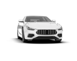 White sport car on transparent background. 3d rendering - illustration png