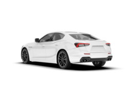 White sport car on transparent background. 3d rendering - illustration png