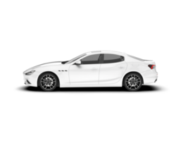 White sport car on transparent background. 3d rendering - illustration png