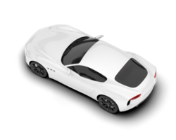 White sport car on transparent background. 3d rendering - illustration png