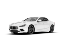 White sport car on transparent background. 3d rendering - illustration png