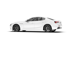 White sport car on transparent background. 3d rendering - illustration png