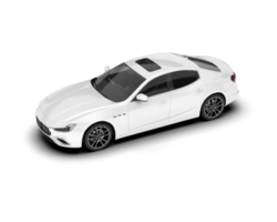 White sport car on transparent background. 3d rendering - illustration png