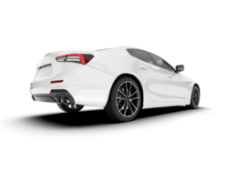 White sport car on transparent background. 3d rendering - illustration png