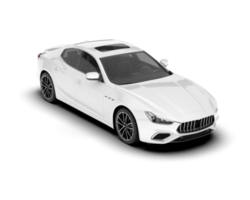 White sport car on transparent background. 3d rendering - illustration png