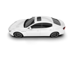 White sport car on transparent background. 3d rendering - illustration png