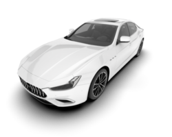 White sport car on transparent background. 3d rendering - illustration png