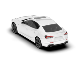 White sport car on transparent background. 3d rendering - illustration png