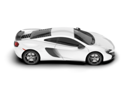 White sport car on transparent background. 3d rendering - illustration png