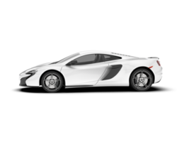 White sport car on transparent background. 3d rendering - illustration png