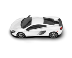 White sport car on transparent background. 3d rendering - illustration png