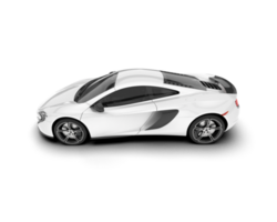 White sport car on transparent background. 3d rendering - illustration png