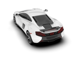 White sport car on transparent background. 3d rendering - illustration png