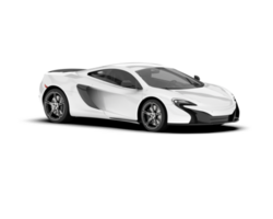 White sport car on transparent background. 3d rendering - illustration png